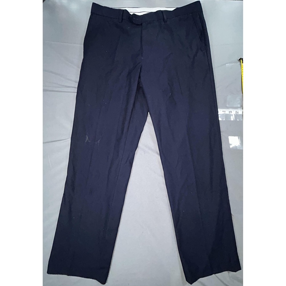 Tailorbyrd Dress Pants Mens 36x30 Blue Flat Front Classic Fit Straight Leg
